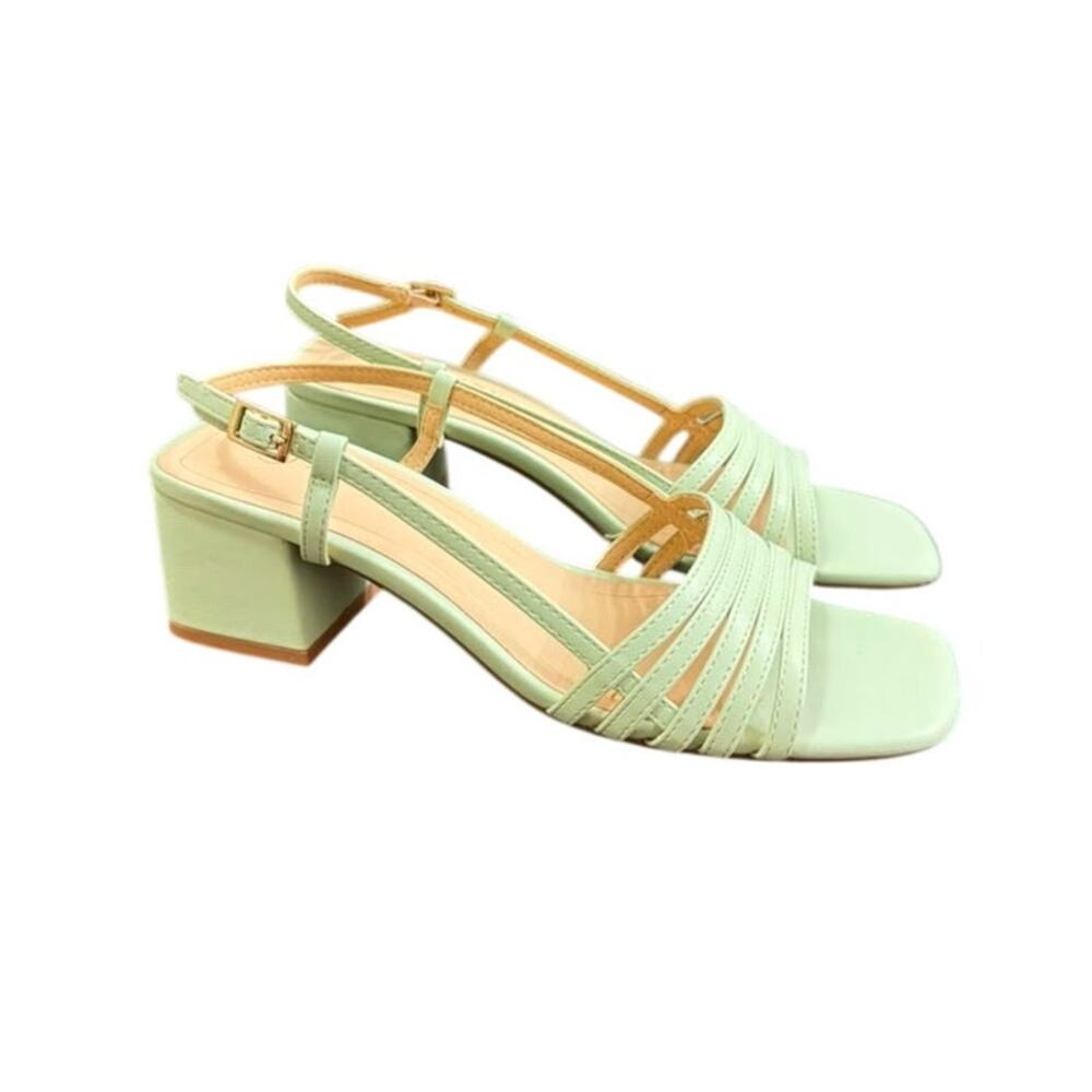 Journee Collection Womens Shayana Heeled Sandals, Green 7.5M.